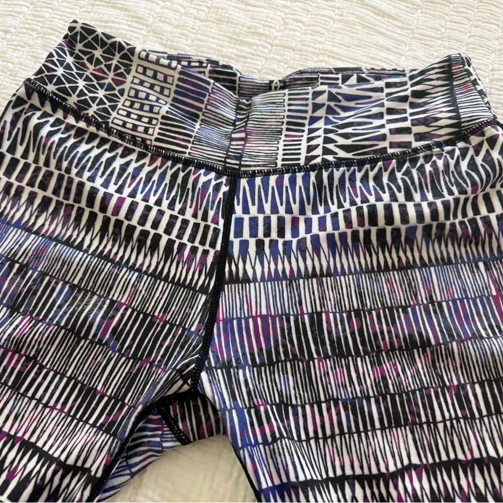 Prana Kids Leggings - Black, White, Purple Pattern